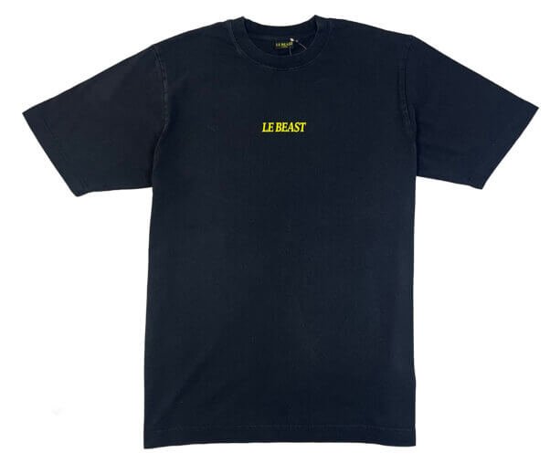 Tijdloos unisex T-shirt Le Beast Label Dyed Black - Afbeelding 6
